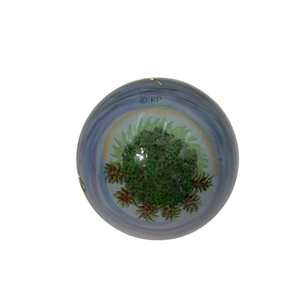 Marsha York Hand Blown & Eglomise Hand Painted XMas Ornament - Portsmouth, NH